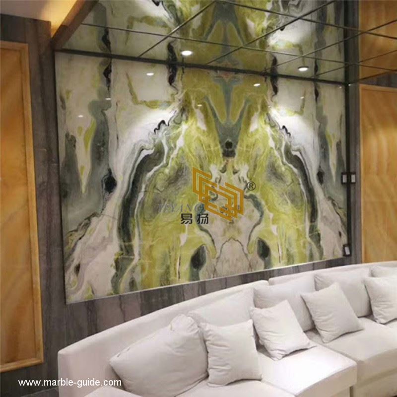 Dreaming green marble wall background