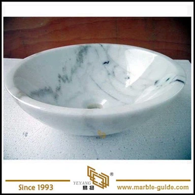 Calacatta biele mramorové kamenné misy na kúpeľňu, kuchyňa