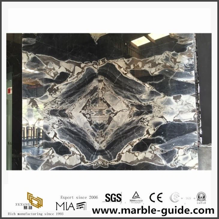 China Titanic Storm Marble, Black & Brown Marble Floor Tiles